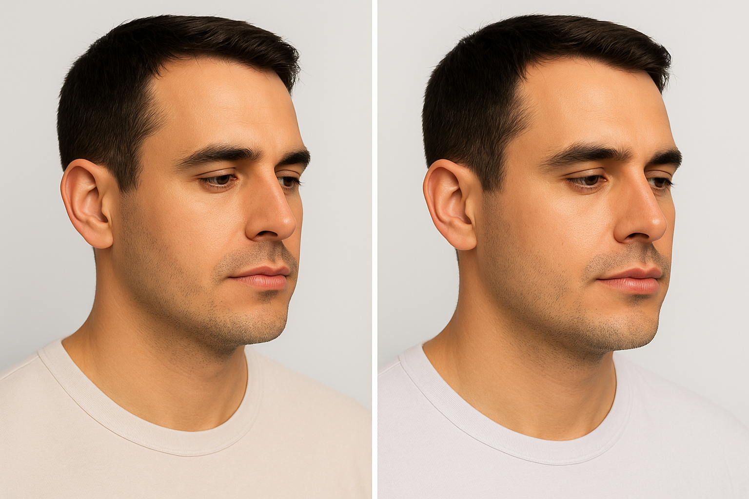 Labios masculinos con relleno