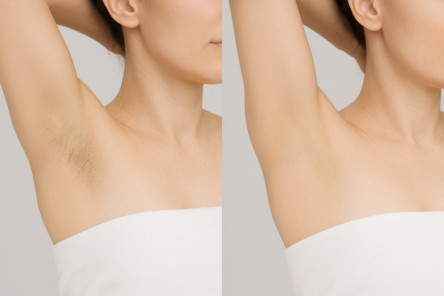 Mujer recibiendo depilación láser en las piernas